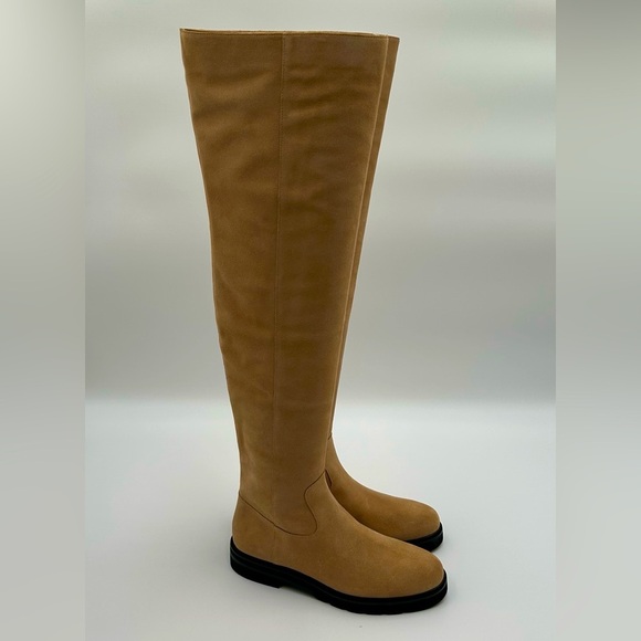 2072- Stuart Weitzman Over-the-Knee Boots Sand Color Size 8 B NWT - Picture 1 of 12